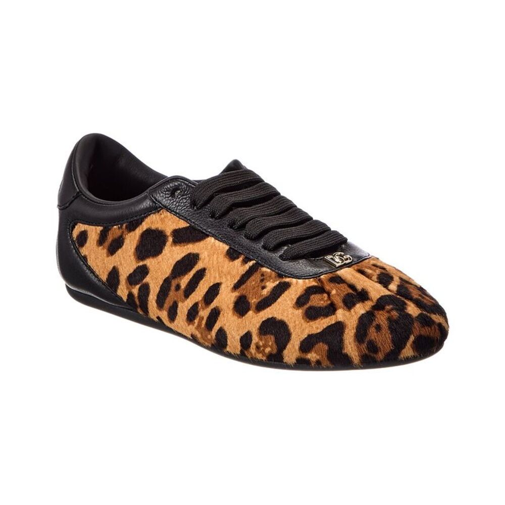 Dolce & Gabbana Haircalf & Leather Ballet Sneaker, Brown